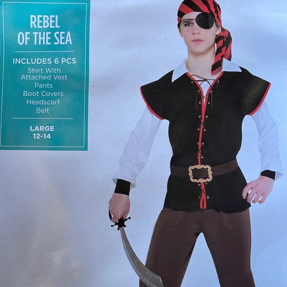Rebel Of The Sea Kids Costume! New!